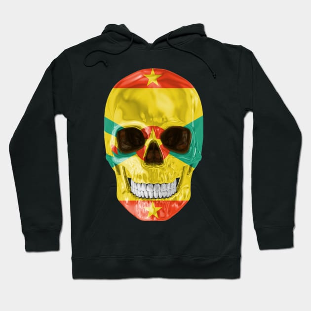 Grenada Flag Skull - Gift for Grenadan With Roots From Grenada Hoodie by Country Flags